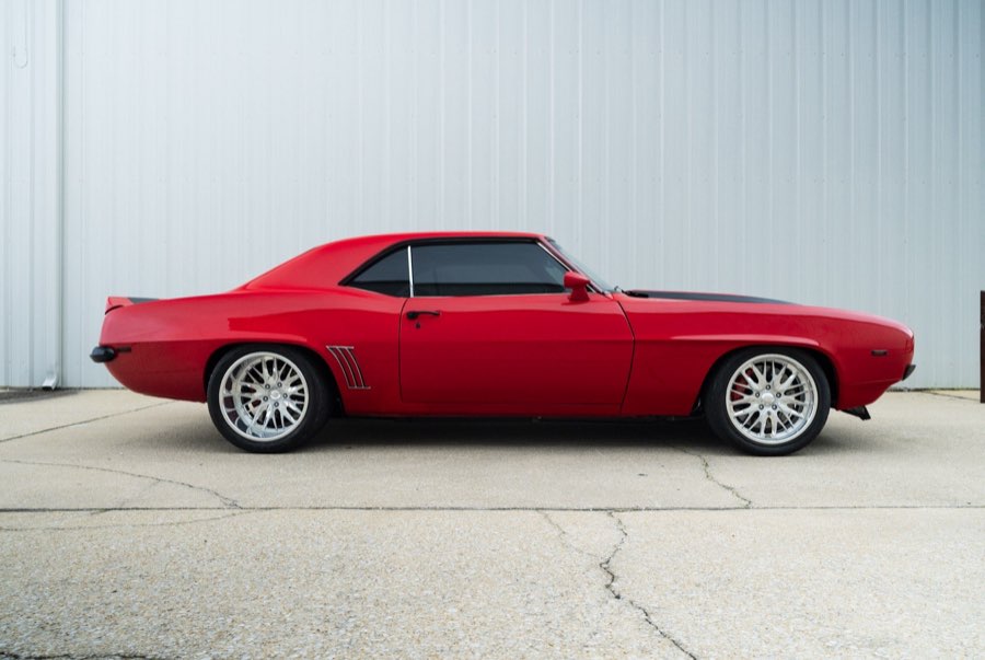 1969 Chevrolet Camaro RS Z28 in red, on the Lamb-built Morgan Muscle Cars website